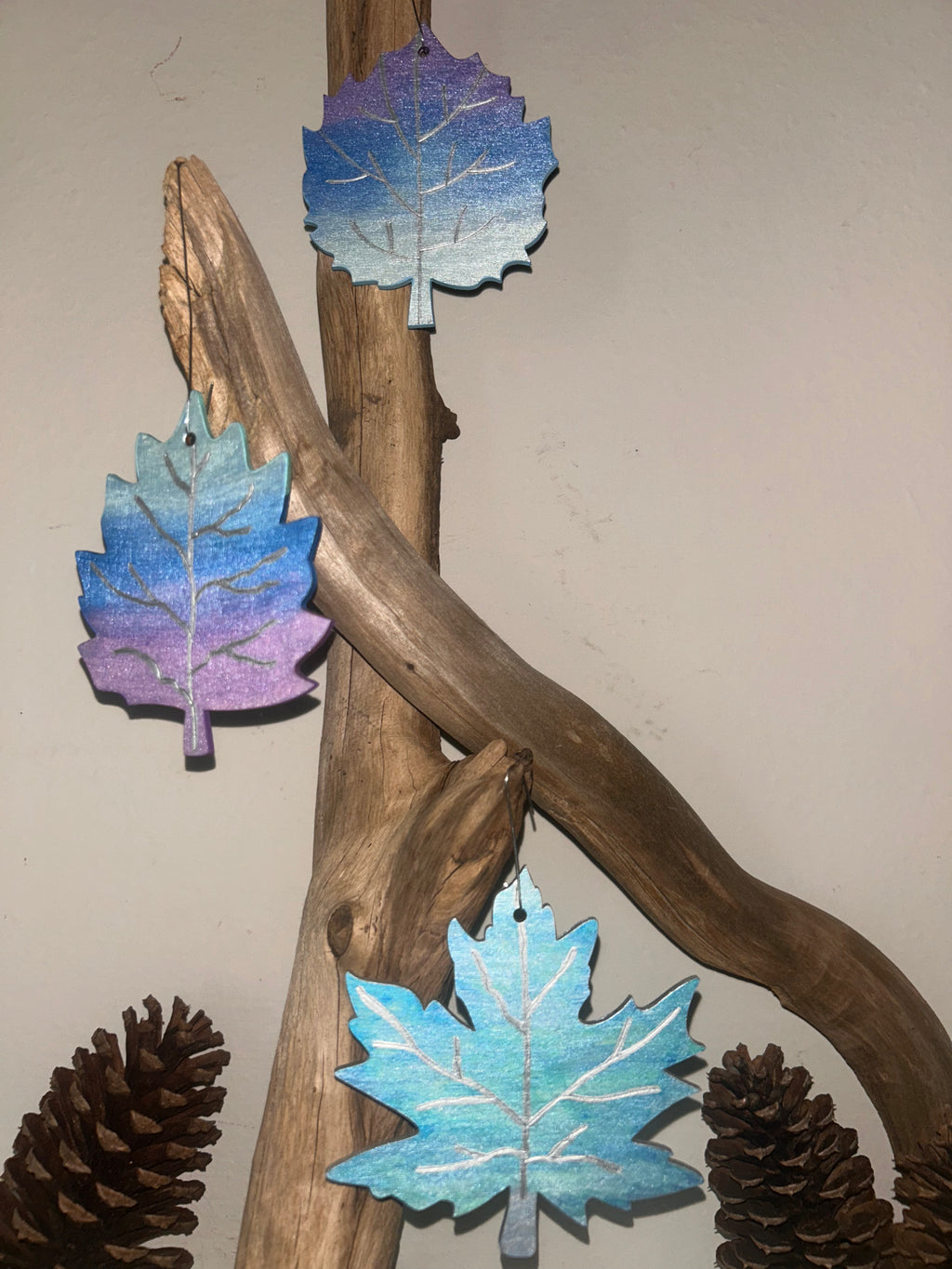 Northern Lights Fall Leaves - Set of 3