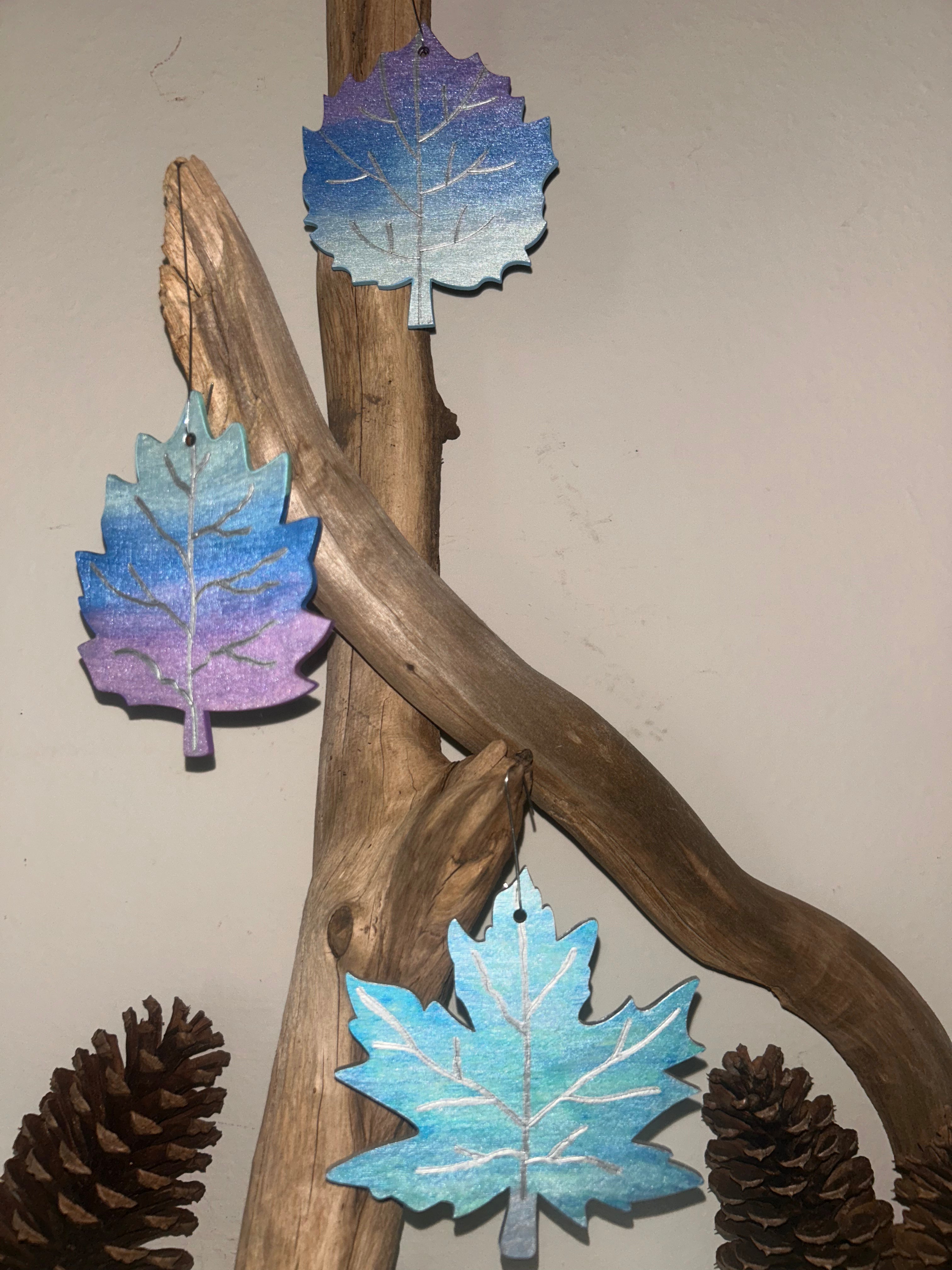 Northern Lights Fall Leaves - Set of 3