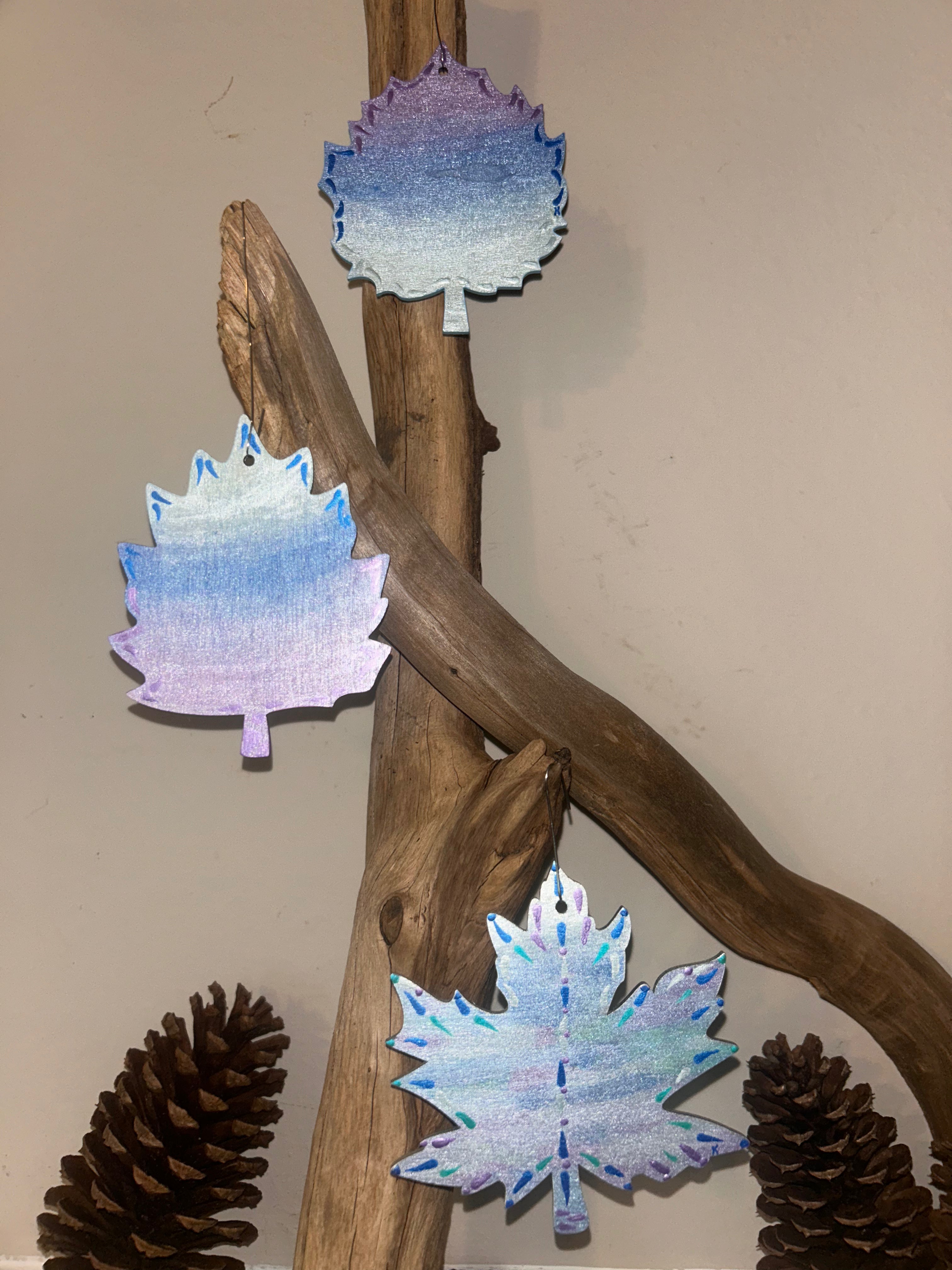 Northern Lights Fall Leaves - Set of 3