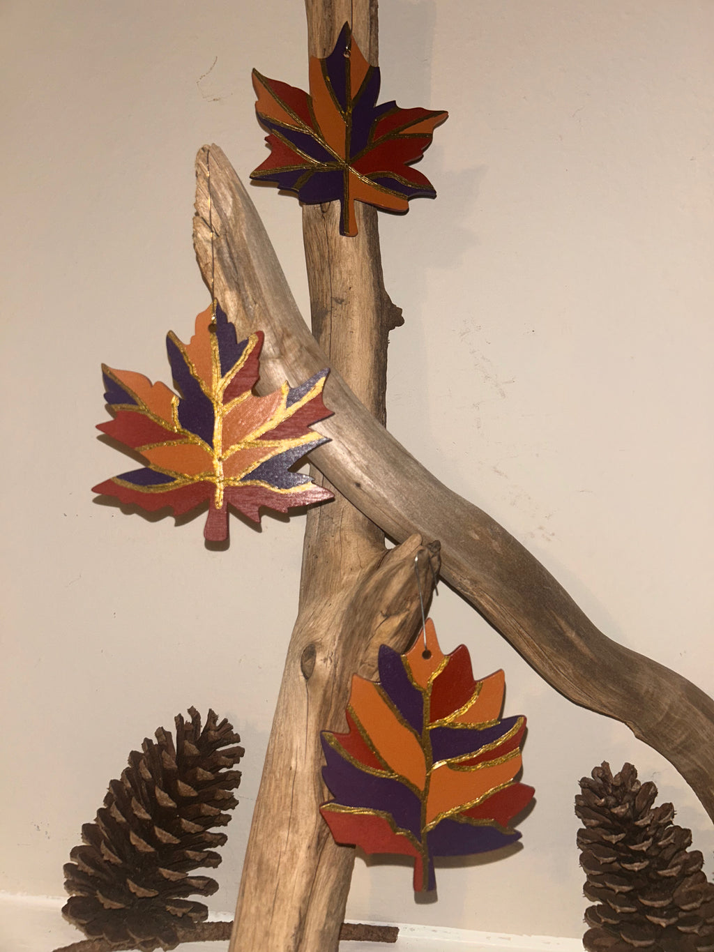 Plum Harvest Maple Leaves -set of 3