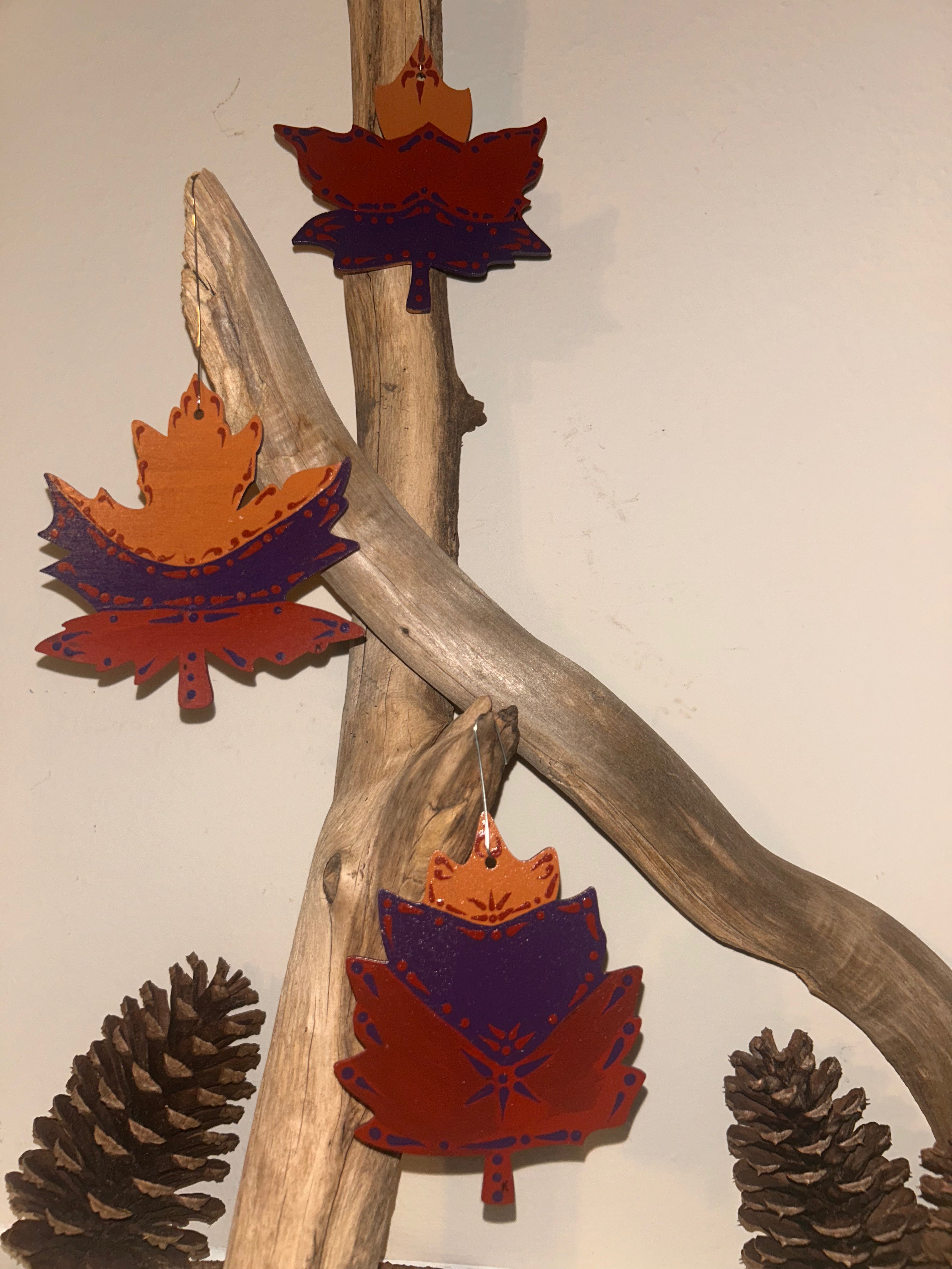 Plum Harvest Maple Leaves -set of 3