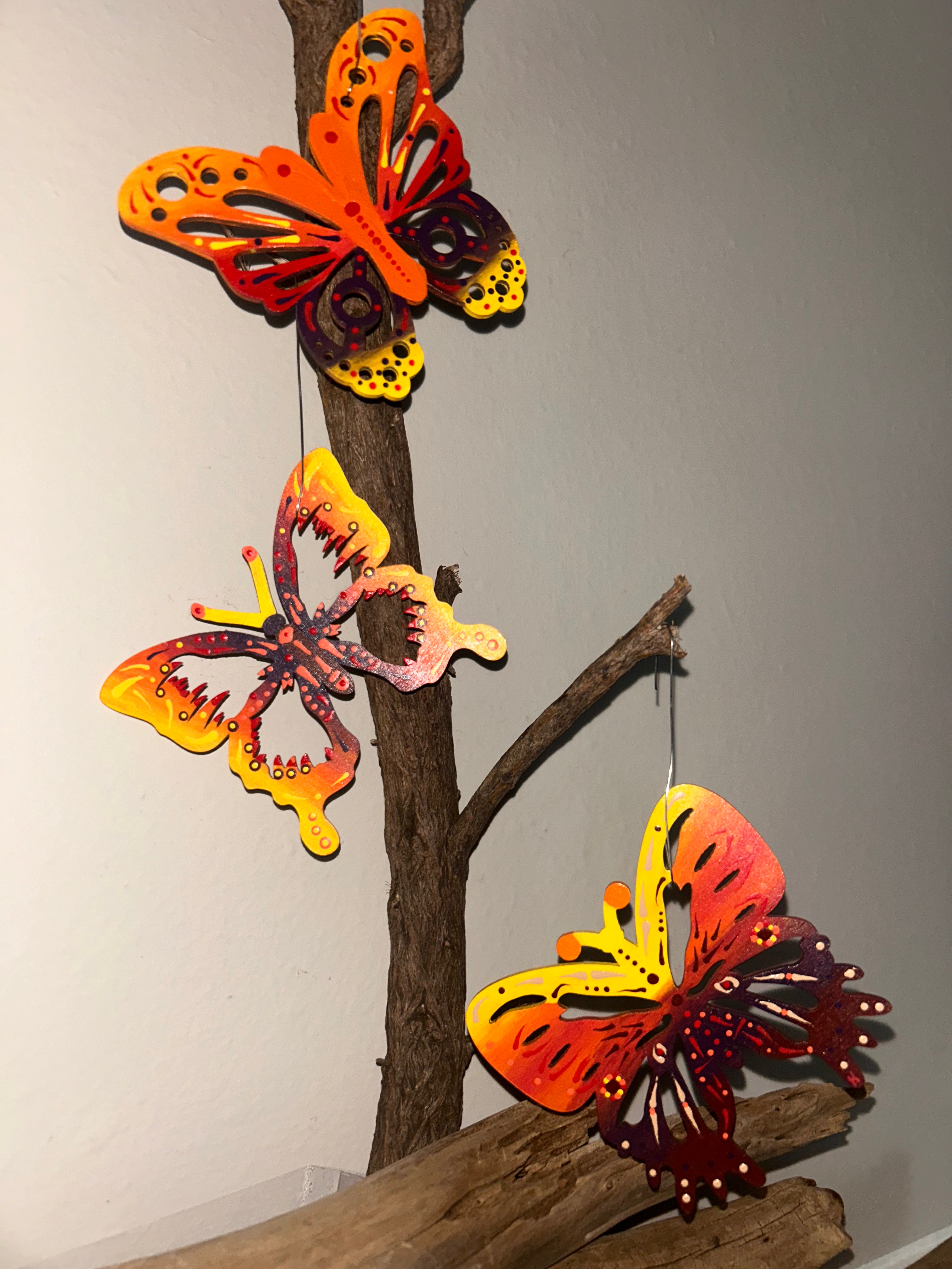 Amber & Ember Butterfly Trio - set of 3