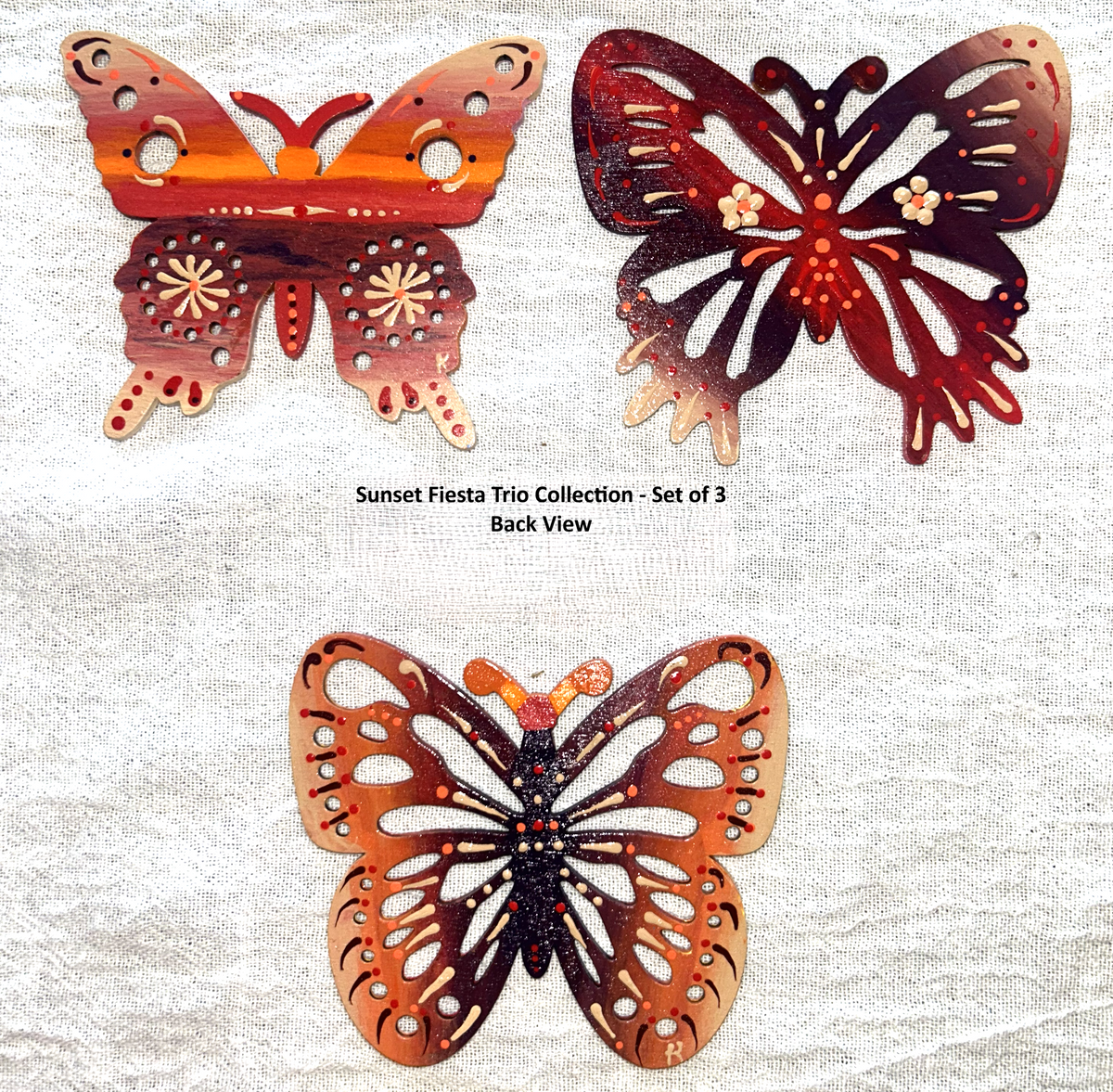 Sunset Fiesta Butterfly Trio - Set of 3